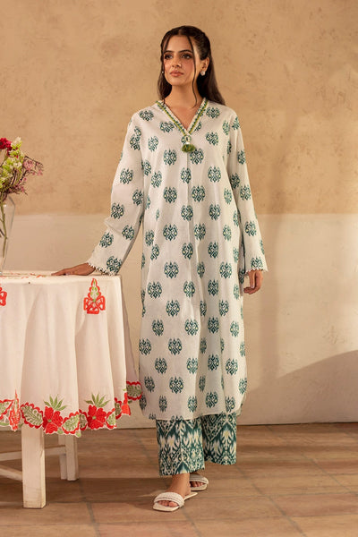 2 Piece - Printed & Embellished Khaddar Suit - KPW25-P3675 - Shop Now at Kayseria