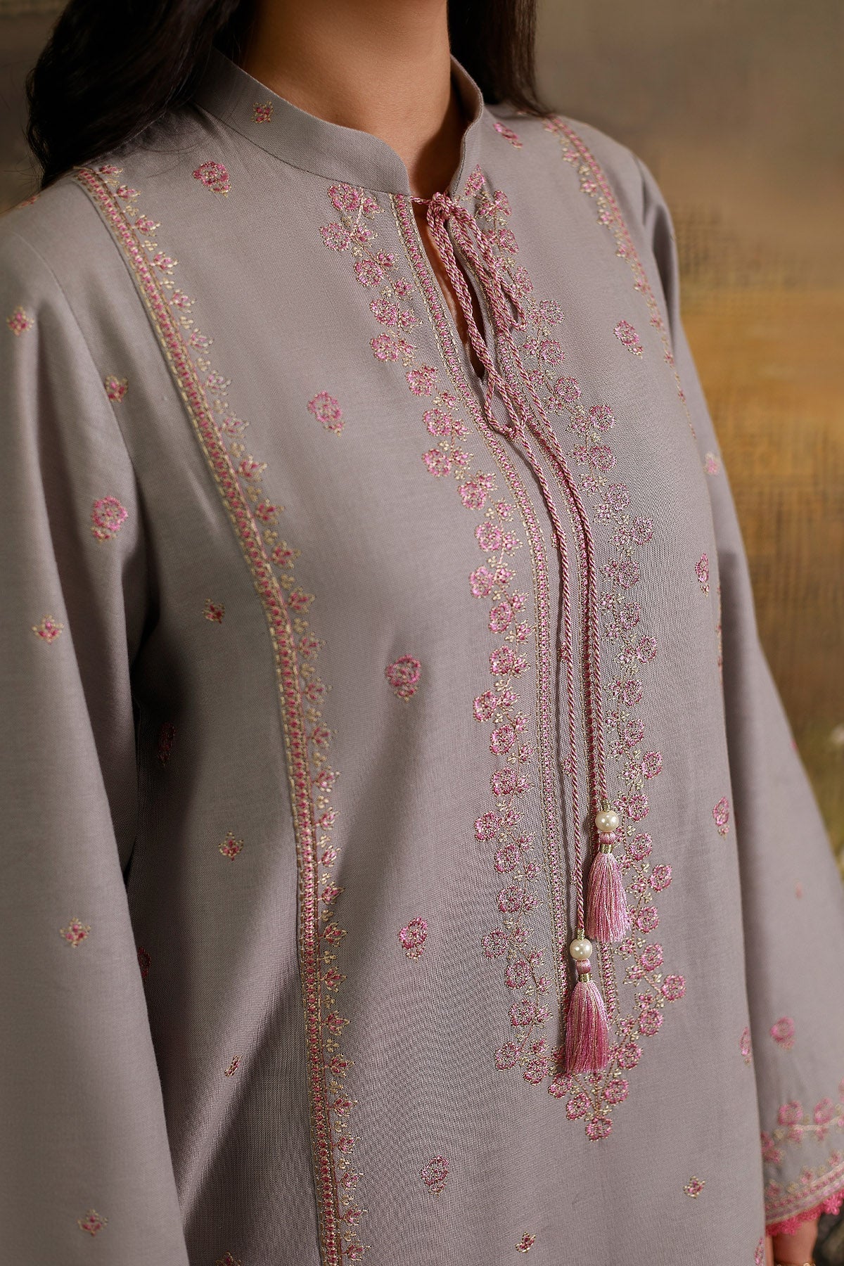 3 Piece - Printed & Embroidered Khaddar Suit - C6361 - Shop Now at Kayseria