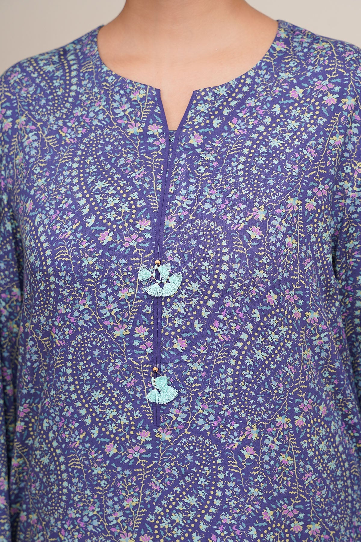 2 Piece - Printed Percale Suit - C6427 - Shop Now at Kayseria