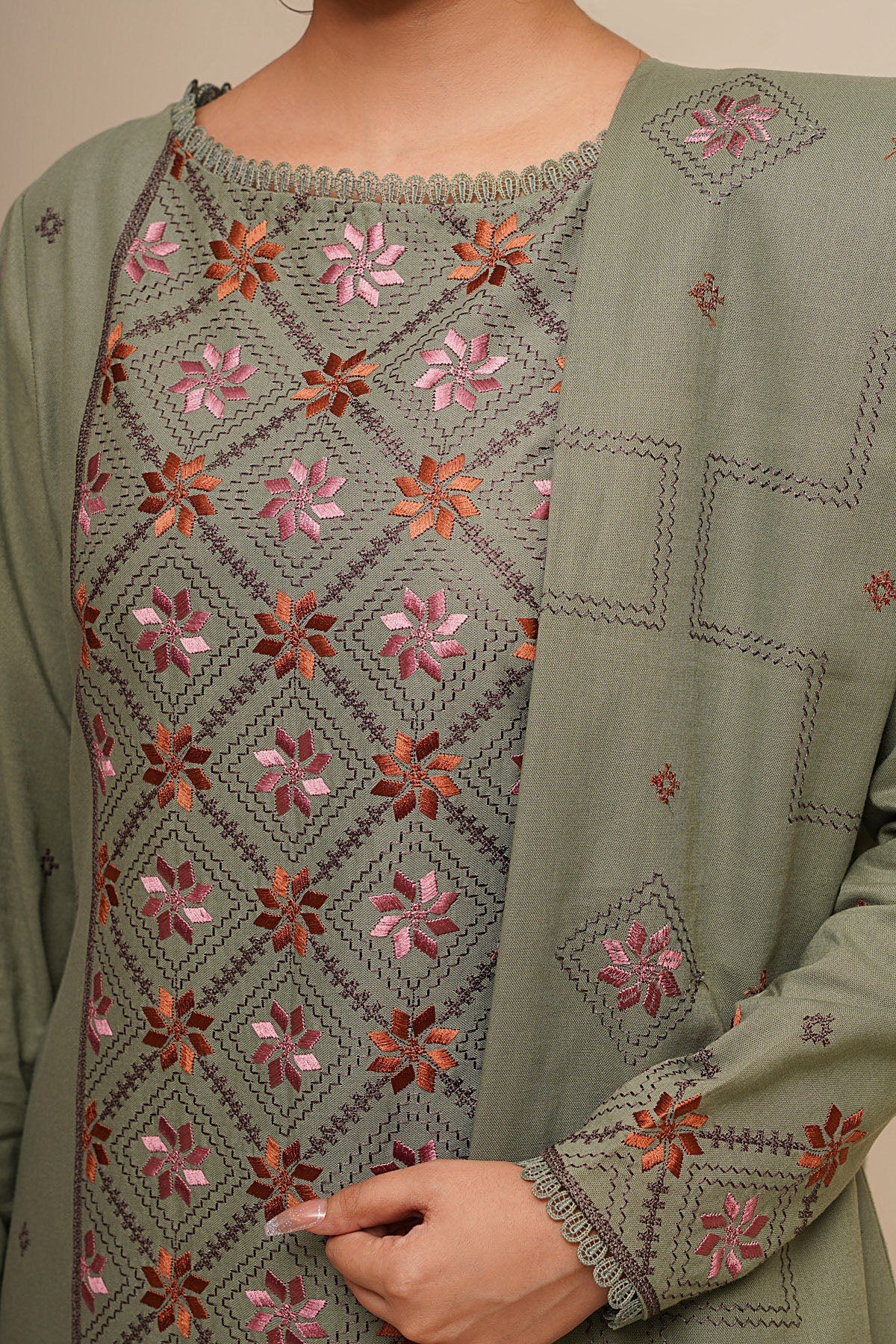3 Piece - Embroidered Suit - E1764 - Shop Now at Kayseria