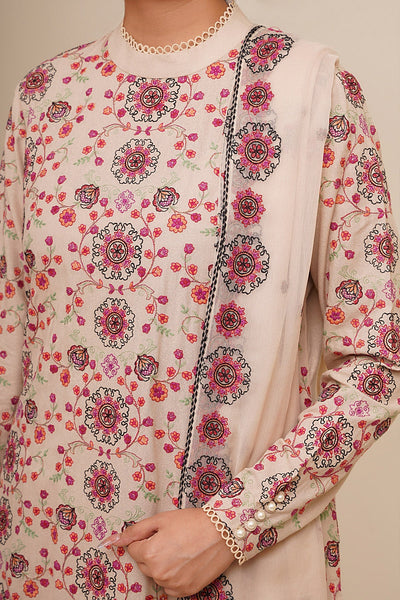 3 Piece - Embroidered Viscose Karandi Suit - E1770 - Shop Now at Kayseria