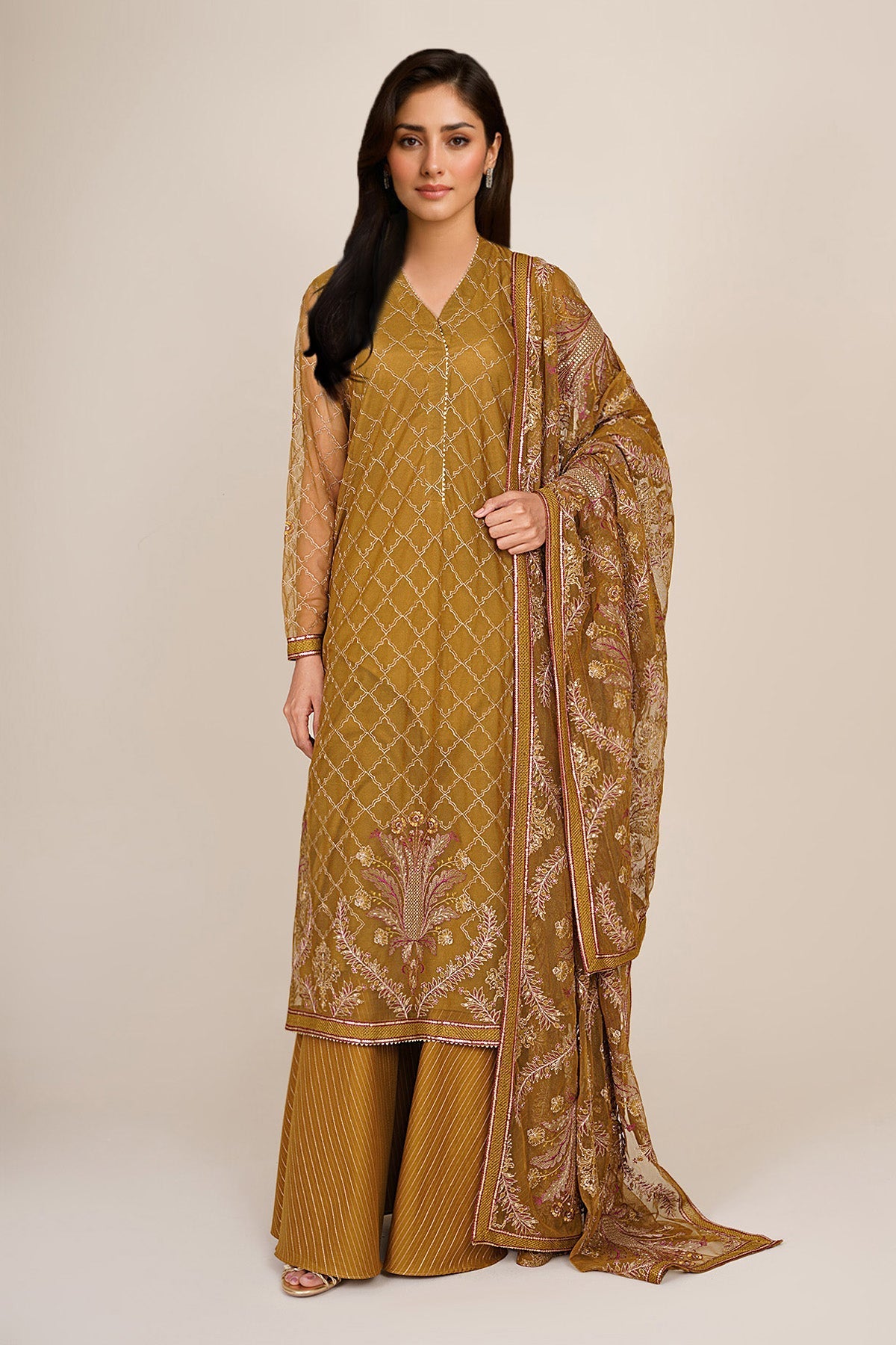 4 Piece - Embroidered Suit - E1879 - Shop Now at Kayseria
