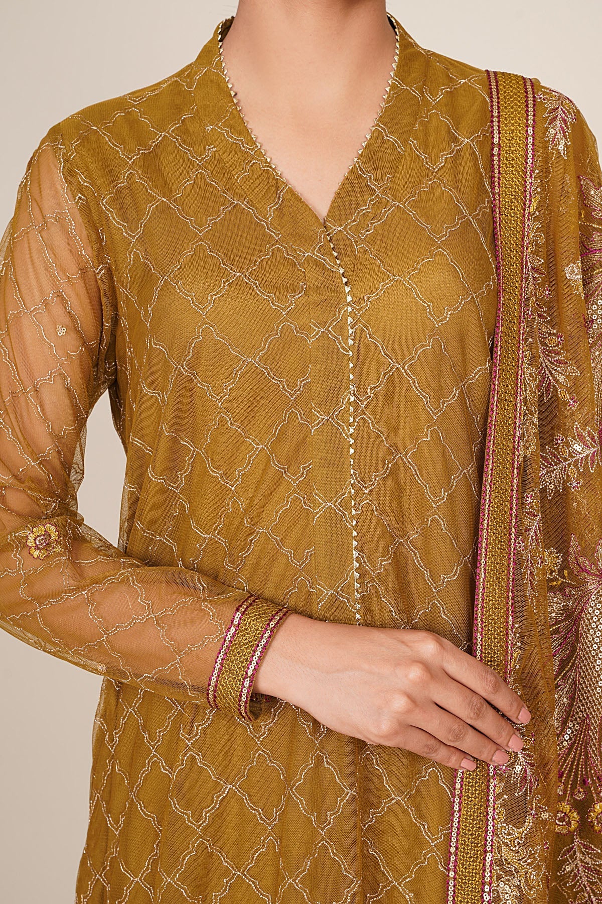 4 Piece - Embroidered Suit - E1879 - Shop Now at Kayseria