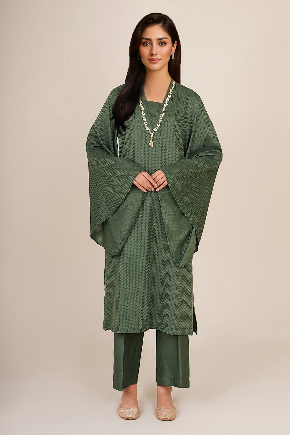 2 Piece - Embellished Jacquard Suit - KPW25-P3660 - Shop Now at Kayseria