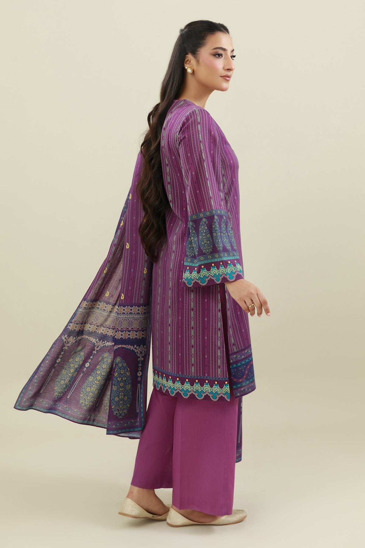 3 Piece - Printed Suit - X7104 - Shop Now at Kayseria