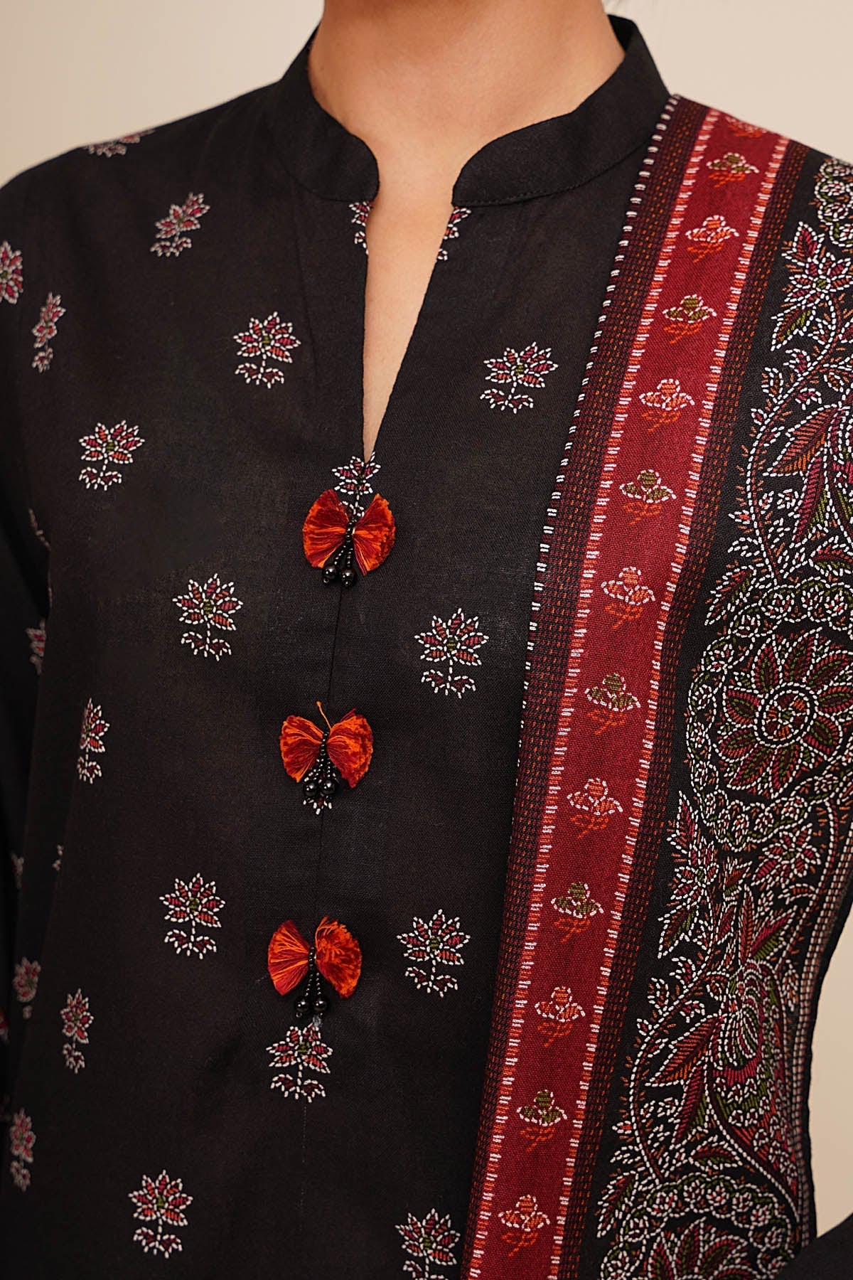 3 Piece - Printed Khaddar Suit - X7129 - Shop Now at Kayseria